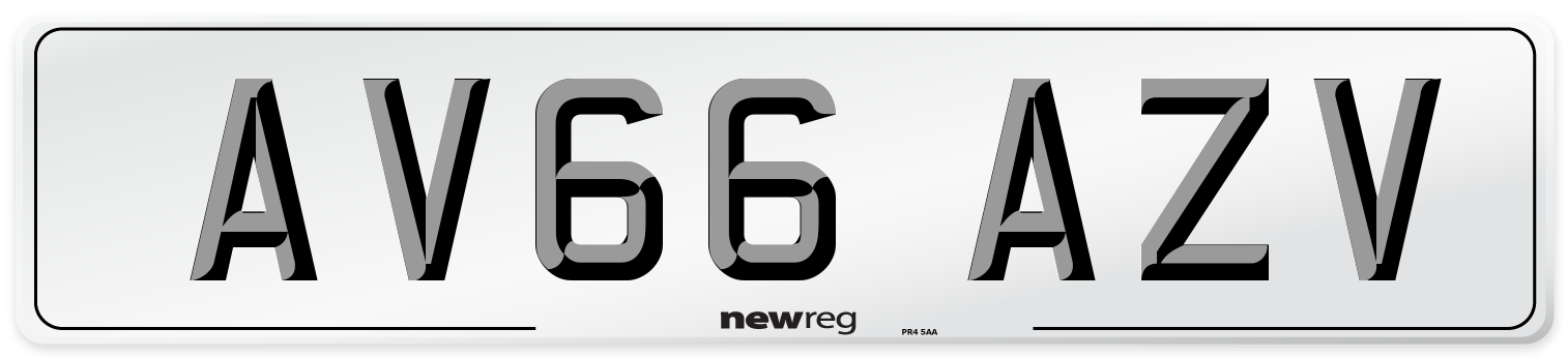 AV66 AZV Number Plate from New Reg